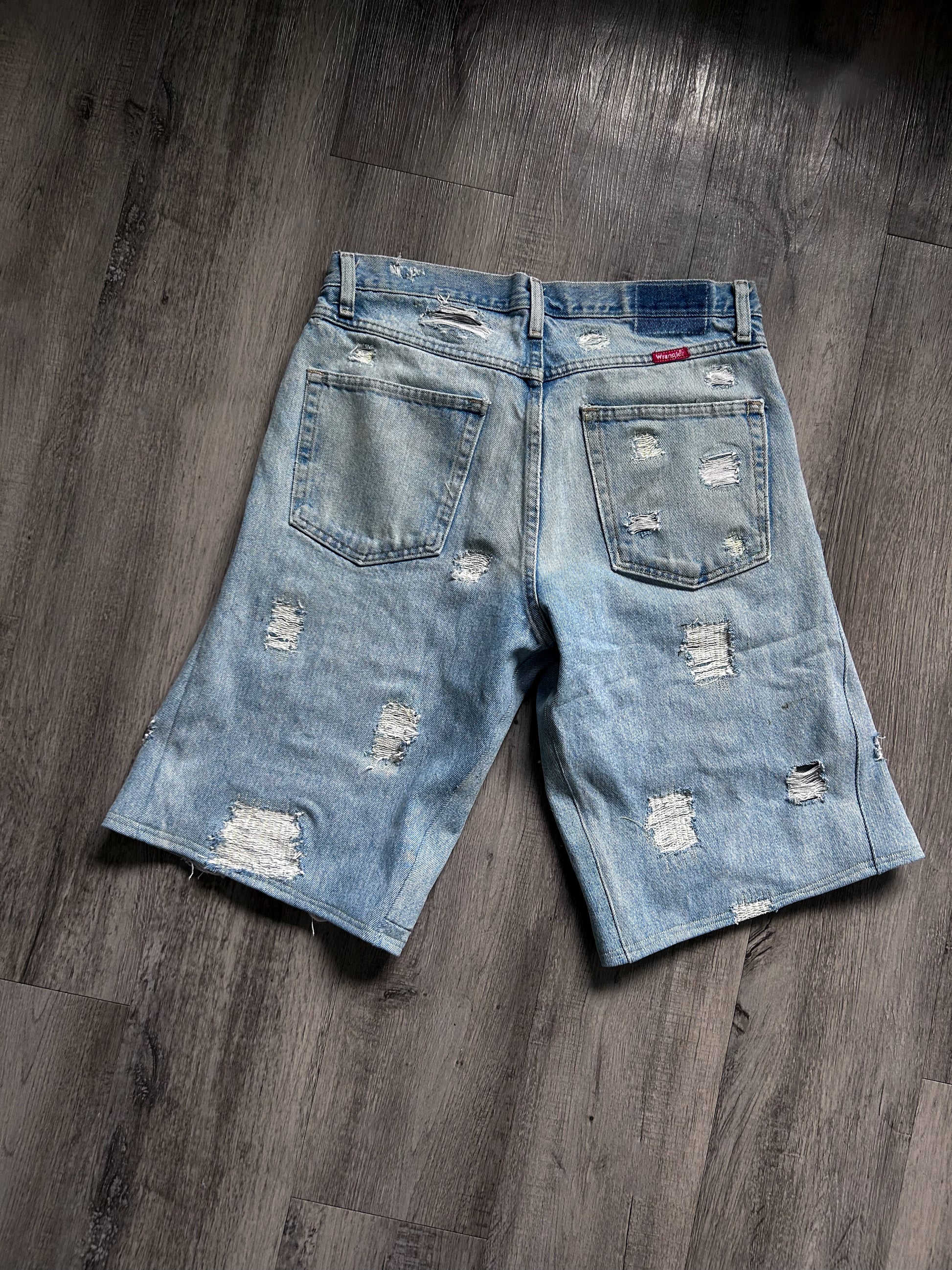 FC distress denim shorts
